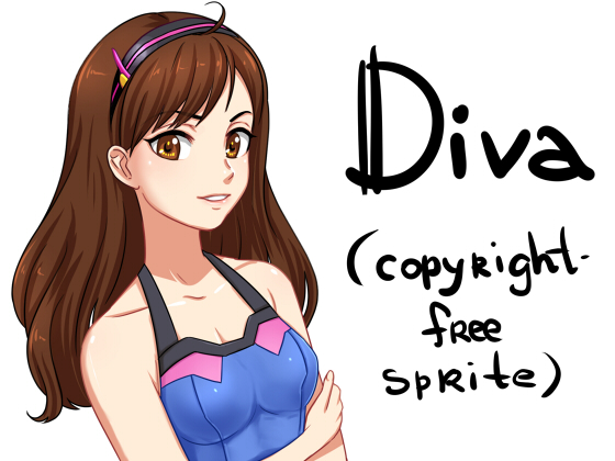 Copyright-free character sprite Diva