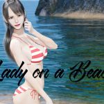 浜辺の水着少女