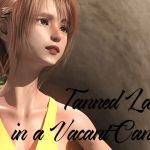 空き地の日焼け少女