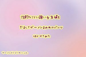 [RJ293406][おかずこれくしょん] 性的な事に疎い女生徒をだましてザーメンまみれのパンツはかせてみた
