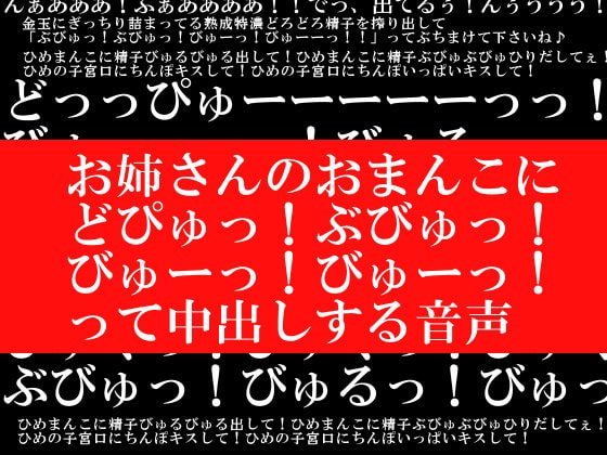 お姉さんのおまんこに「どぴゅっ!ぶびゅっ!びゅーっ!びゅーっ!」って中出しする音声