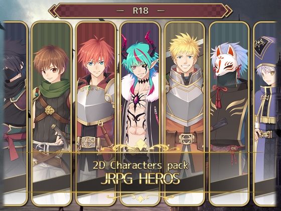 2D characters pack JRPG HEROS R18