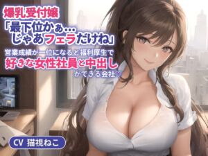 [RJ01247536][ゆめねこキャンディ] 爆乳受付嬢「最下位かぁ...じゃあフェラだけね」営業成績が一位になると福利厚生で好きな女性社員と中出しができる会社【抱き枕推奨/ホワイト企業】