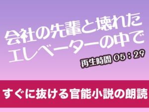 [RJ01294829][tumugiko@novel] 会社の先輩と壊れたエレベーターの中で【すぐに抜ける官能小説の朗読】