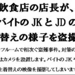 飲食店の店長が、バイトのJKとJDの着替えの様子を盗撮。