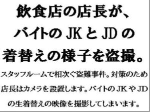 [RJ01294851][CMNFリアリズム] 飲食店の店長が、バイトのJKとJDの着替えの様子を盗撮。