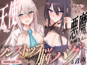 [RJ01359805][足跡の水たまり] 天使と悪魔のお姉さんに左右からノンストップで囁かれて脳がバグる音声