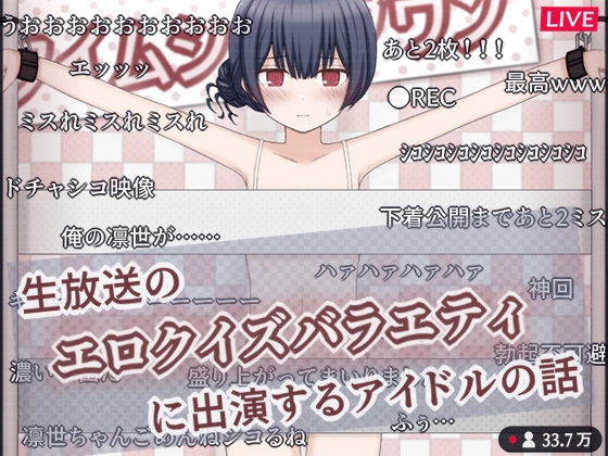 生放送のエロクイズバラエティに出演するアイドルの話