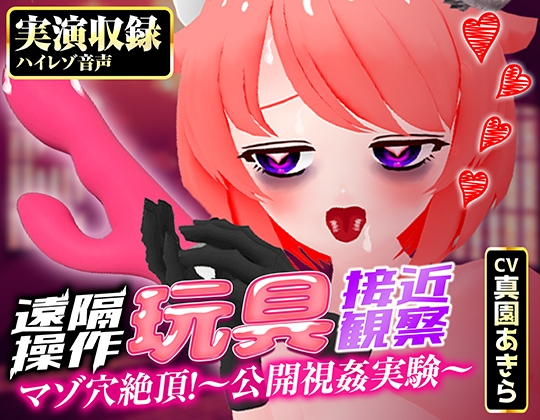 【実演収録】遠隔操作玩具接近観察☆マゾ穴絶頂！～公開視姦～【真園あきら/ハイレゾ音声】
