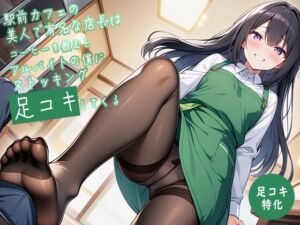 [RJ01450355][生牡蠣P] 【足コキ特化】駅前カフェの美人で有名な店長はコーヒーを飲むとアルバイトの僕にストッキング足コキしてくる