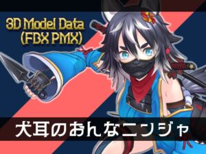 [RJ01463598][キノコル] 3Dモデル 犬耳のおんなニンジャ