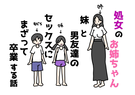 処女のお姉ちゃん妹と男友達のセックスにまざって卒業する話