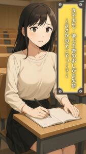 [RJ01472539][佐藤直央也] 女子大生・池上千春のおしがま失禁～まさかのそこでっ！?～