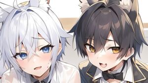 [RJ01475987][うるうさえっち] 【逆転あり】ケモ耳双子ショタと緊縛ラブラブ交尾でメスイキオホ声アクメ連続絶頂させる