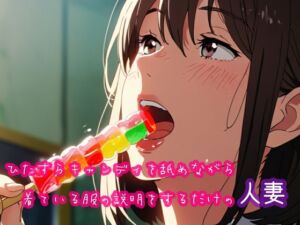 [RJ01476231][ぷりえら] ひたすらキャンディを舐めながら着ている服の説明をするだけの人妻