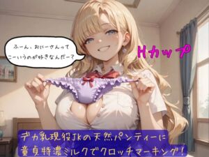 [RJ01495101][しゅきしゅきぴゅっぴゅの里] デカ乳現役JKの天然パンティーに童貞特濃ミルクでクロッチマーキング！