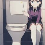【爆音放屁】美人女子高生がトイレにてブヒヒーw