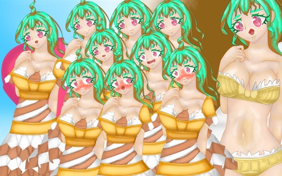 立ち絵素材27下着全裸差分あり表情差分20種アイスクリーム少女