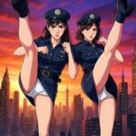 ミニスカ刑事の安原真美(26)と南原めぐみ(26)が白いパンティを見せつけてのパンチラハイキックで悪のグループを蹴り倒す ミニスカ刑事の安原真美(26)と南原めぐみ(26)が白いパンティを見せつけてのパンチラハイキックで悪のグループを蹴り倒す